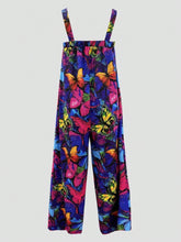 Women's Casual Butterfly Print Jumpsuit, For Holiday